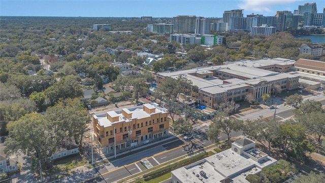 aerial view with a city view