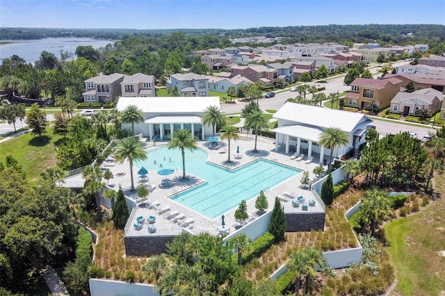16736 Broadwater Ave, Winter Garden, FL 34787 - aerial view of residential area with a pool