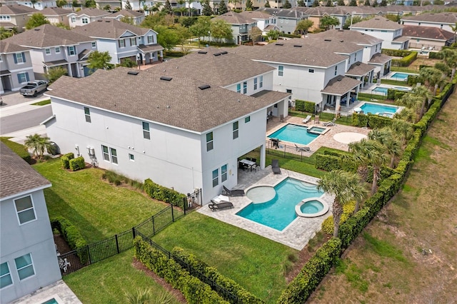 aerial view featuring a residential view