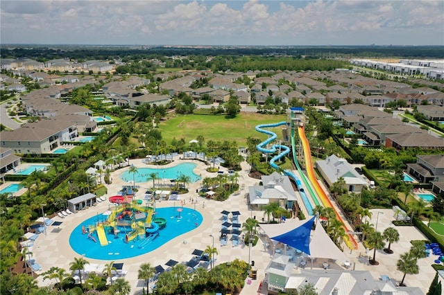 drone / aerial view featuring a residential view