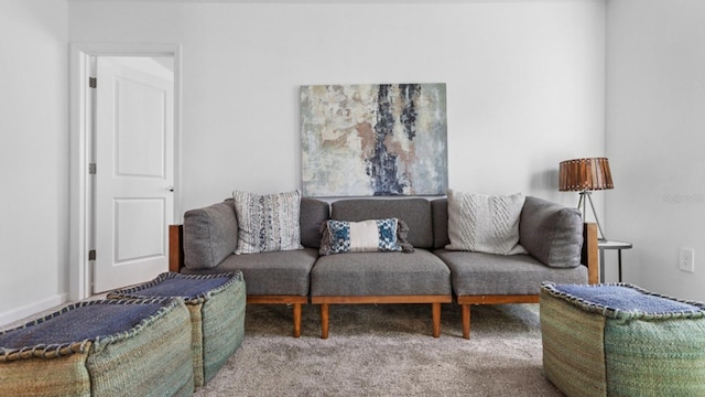 view of carpeted living area