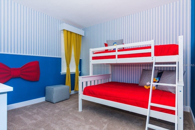 7463 Marker Ave, Kissimmee, FL 34747 - carpeted bedroom with wallpapered walls and baseboards