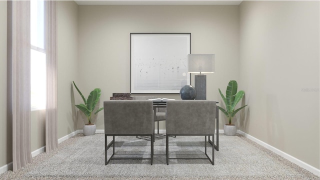 office space featuring baseboards and carpet floors