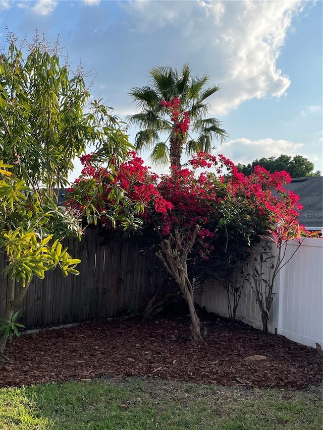 view of yard featuring fence