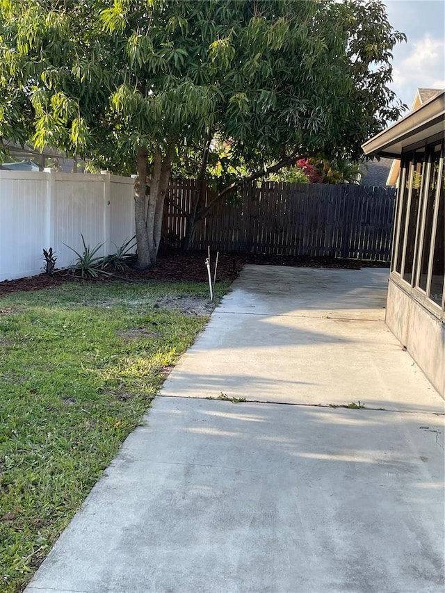 view of yard with fence