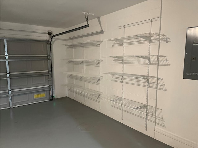 garage with electric panel