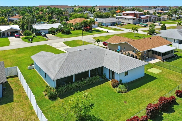 aerial view featuring a residential view