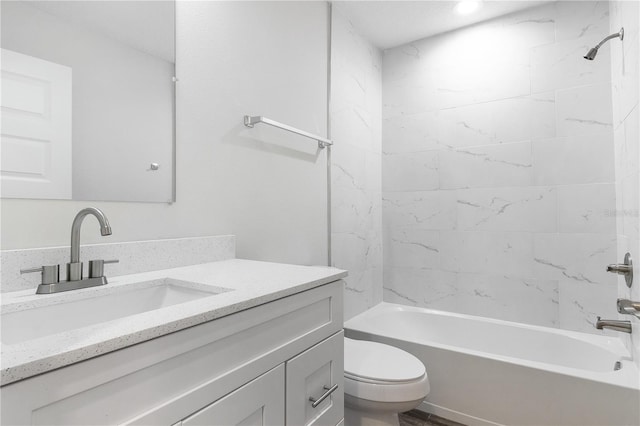 4409 Summer Flowers Pl, Kissimmee, FL 34746 - bathroom with vanity, toilet, and washtub / shower combination
