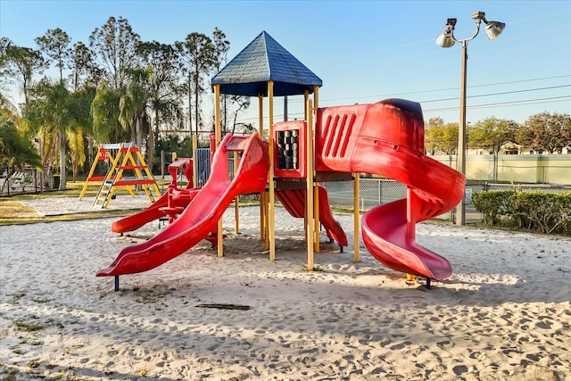 communal playground with fence