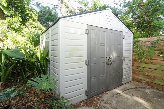 view of shed