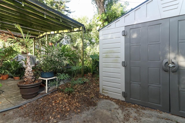 view of shed