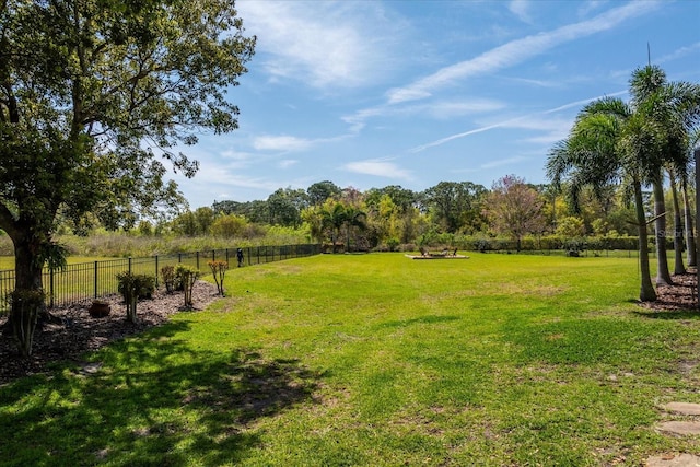 view of yard featuring fence