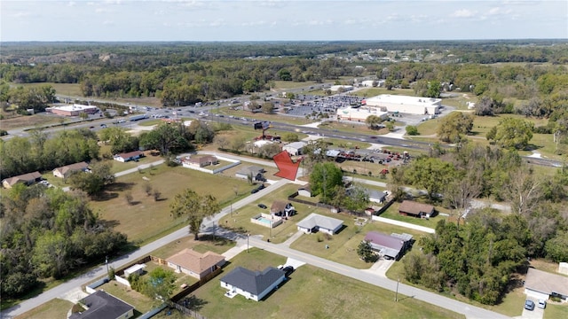 aerial view featuring a forest view