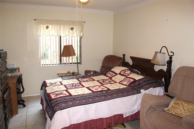 bedroom featuring light tile patterned floors