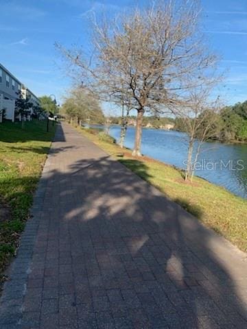 view of road featuring a water view