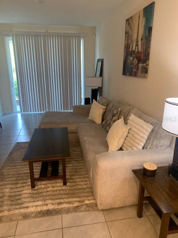 view of tiled living room