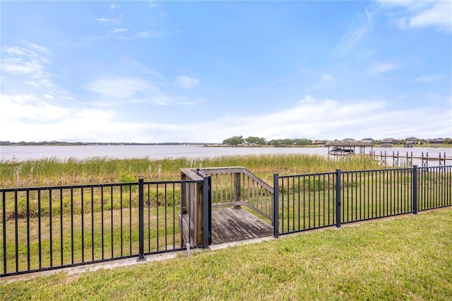 16689 Broadwater Ave, Winter Garden, FL 34787 - deck with fence, a water view, and a yard