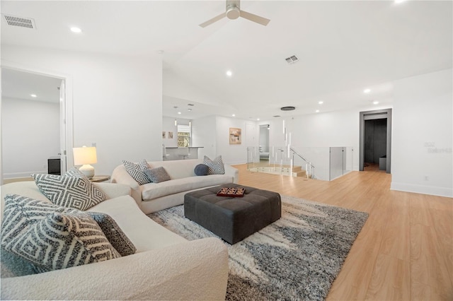 16689 Broadwater Ave, Winter Garden, FL 34787 - living room featuring visible vents, recessed lighting, and light wood-style floors