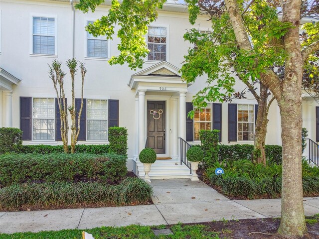 view of front of home with stucco siding