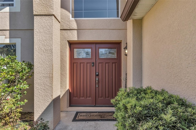 122 Carmel Bay Dr, Sanford, FL 32771 - property entrance featuring stucco siding