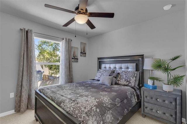 122 Carmel Bay Dr, Sanford, FL 32771 - bedroom featuring light carpet, baseboards, and ceiling fan