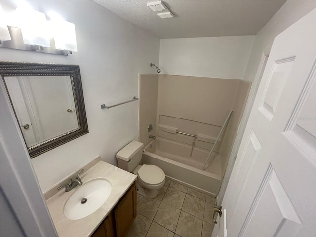 5417 Lake Margaret Dr Unit 39, Orlando, FL 32812 - full bathroom with tile patterned flooring, shower / washtub combination, toilet, vanity, and a textured ceiling