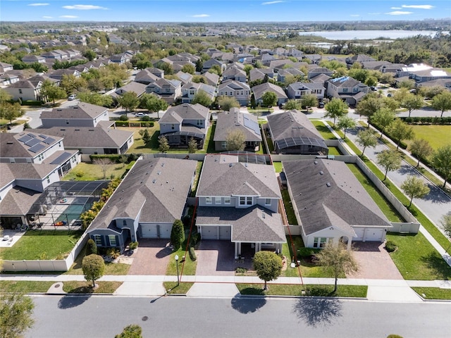 drone / aerial view with a residential view