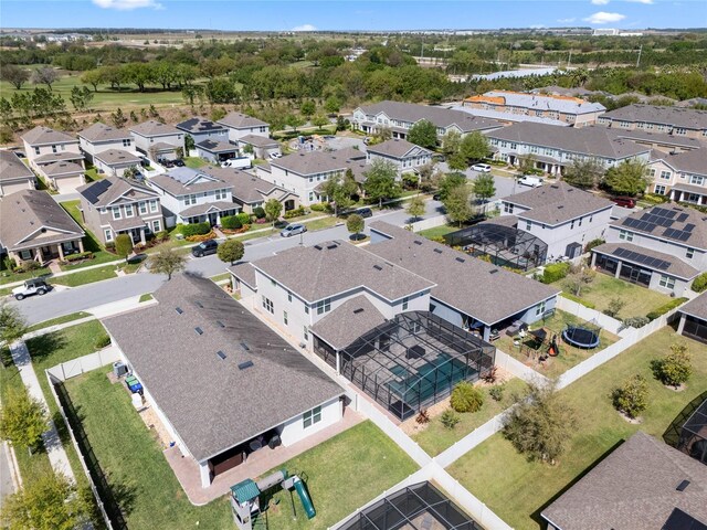 drone / aerial view with a residential view