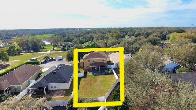 25012 Chipshot Ct, Sorrento, FL 32776 - aerial perspective of suburban area featuring property boundaries highlighted