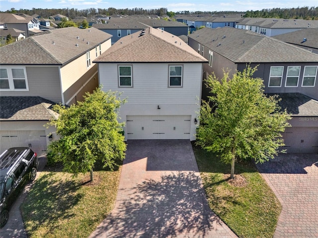 drone / aerial view with a residential view