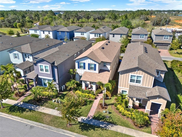 bird's eye view with a residential view
