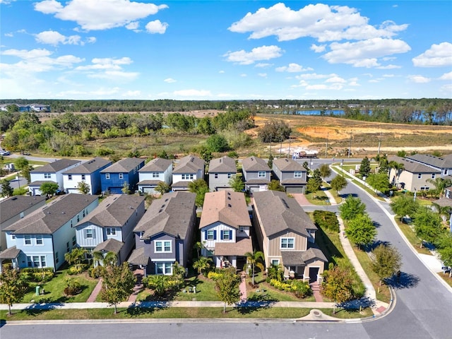 aerial view with a residential view