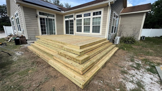 wooden deck featuring fence