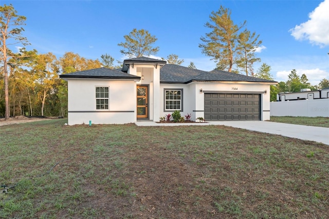 7564 N Gims Way, Citrus Springs, FL 34433 - prairie-style home featuring a garage, driveway, and stucco siding