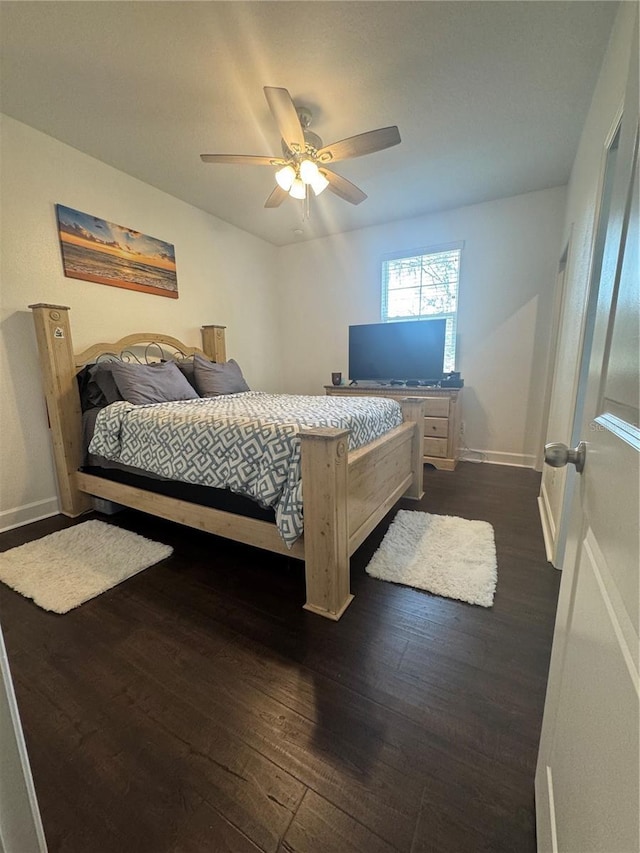 1337 Ash Tree Cv, Casselberry, FL 32707 - bedroom with dark wood-type flooring, ceiling fan, and baseboards