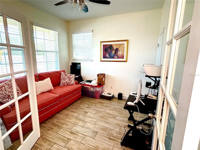 1337 Ash Tree Cv, Casselberry, FL 32707 - living area with a ceiling fan and wood finish floors