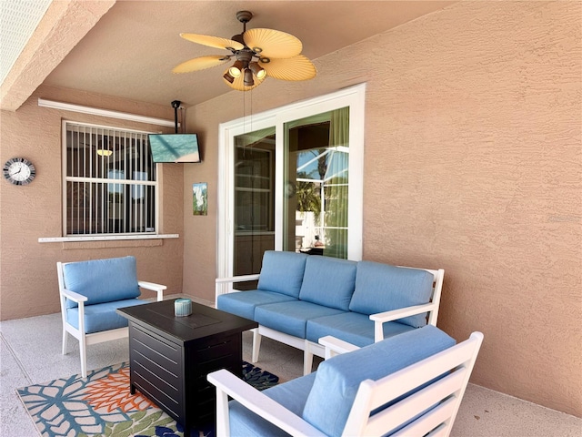 2519 Cypress Trace Cir, Orlando, FL 32825 - view of patio with outdoor lounge area and ceiling fan