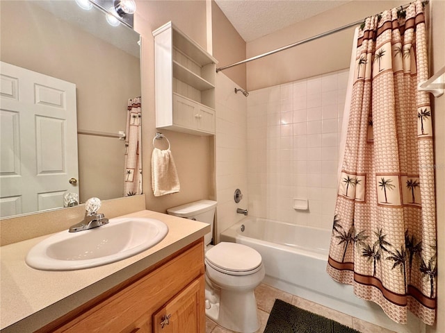 2519 Cypress Trace Cir, Orlando, FL 32825 - full bathroom with toilet, shower / tub combo, vanity, and tile patterned floors