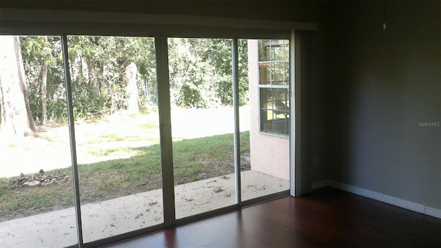 1760 Imperial Palm Dr, Apopka, FL 32712 - doorway featuring baseboards and dark wood finished floors