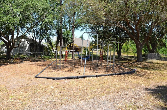 community play area with fence