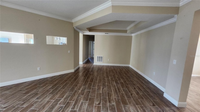 2749 Sand Oak Loop, Apopka, FL 32712 - empty room featuring dark wood-type flooring, a raised ceiling, and ornamental molding