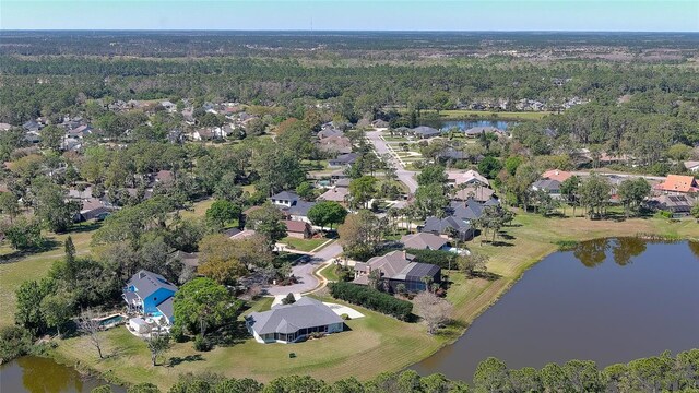 132 Pleasant Valley Dr, Daytona Beach, FL 32114 - birds eye view of property with a wooded view and a water view