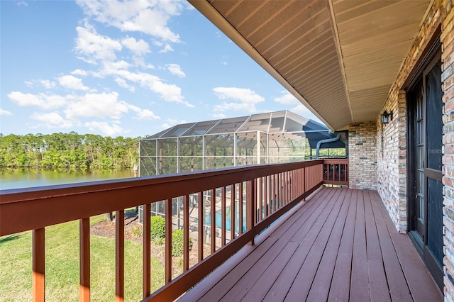 132 Pleasant Valley Dr, Daytona Beach, FL 32114 - wooden deck featuring a water view