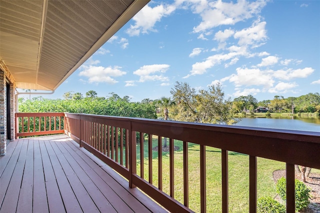 132 Pleasant Valley Dr, Daytona Beach, FL 32114 - deck with a water view and a lawn