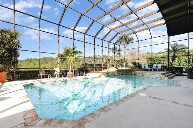 132 Pleasant Valley Dr, Daytona Beach, FL 32114 - pool featuring glass enclosure and a patio