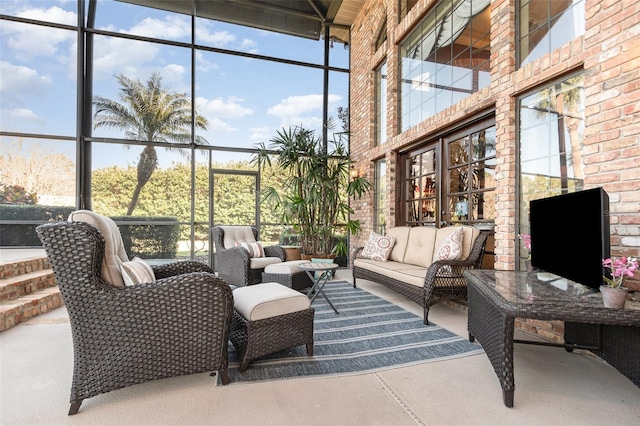 132 Pleasant Valley Dr, Daytona Beach, FL 32114 - view of patio / terrace featuring glass enclosure and outdoor lounge area