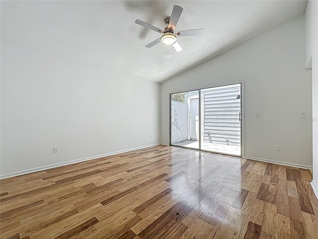 2253 Atrium Cir, Orlando, FL 32808 - unfurnished room featuring lofted ceiling, light wood-type flooring, ceiling fan, and baseboards
