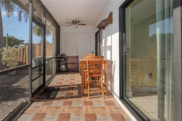 1260 Parkside Green Dr Unit D, Greenacres, FL 33415 - sunroom / solarium featuring a ceiling fan