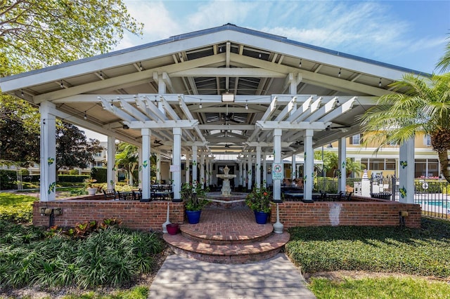 2314 Midtown Ter Unit 1136, Orlando, FL 32839 - view of home's community with a patio area, a swimming pool, and fence