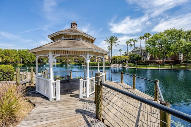 2314 Midtown Ter Unit 1136, Orlando, FL 32839 - view of dock with a gazebo and a water view